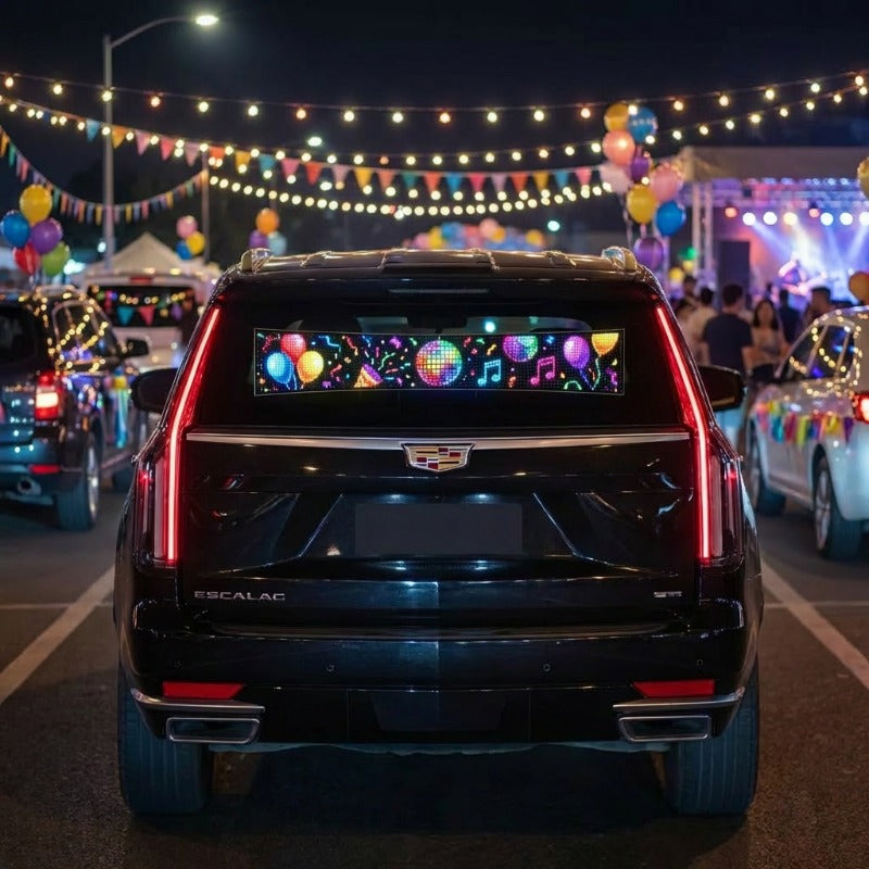 LED Scrolling Party Sign With Car Charger, APP Programmable Animated Text Light Panel, USB Powered Smart LED Display Board With USB Adapter For Christmas, New Year, Birthday, Bar & Car Decorations