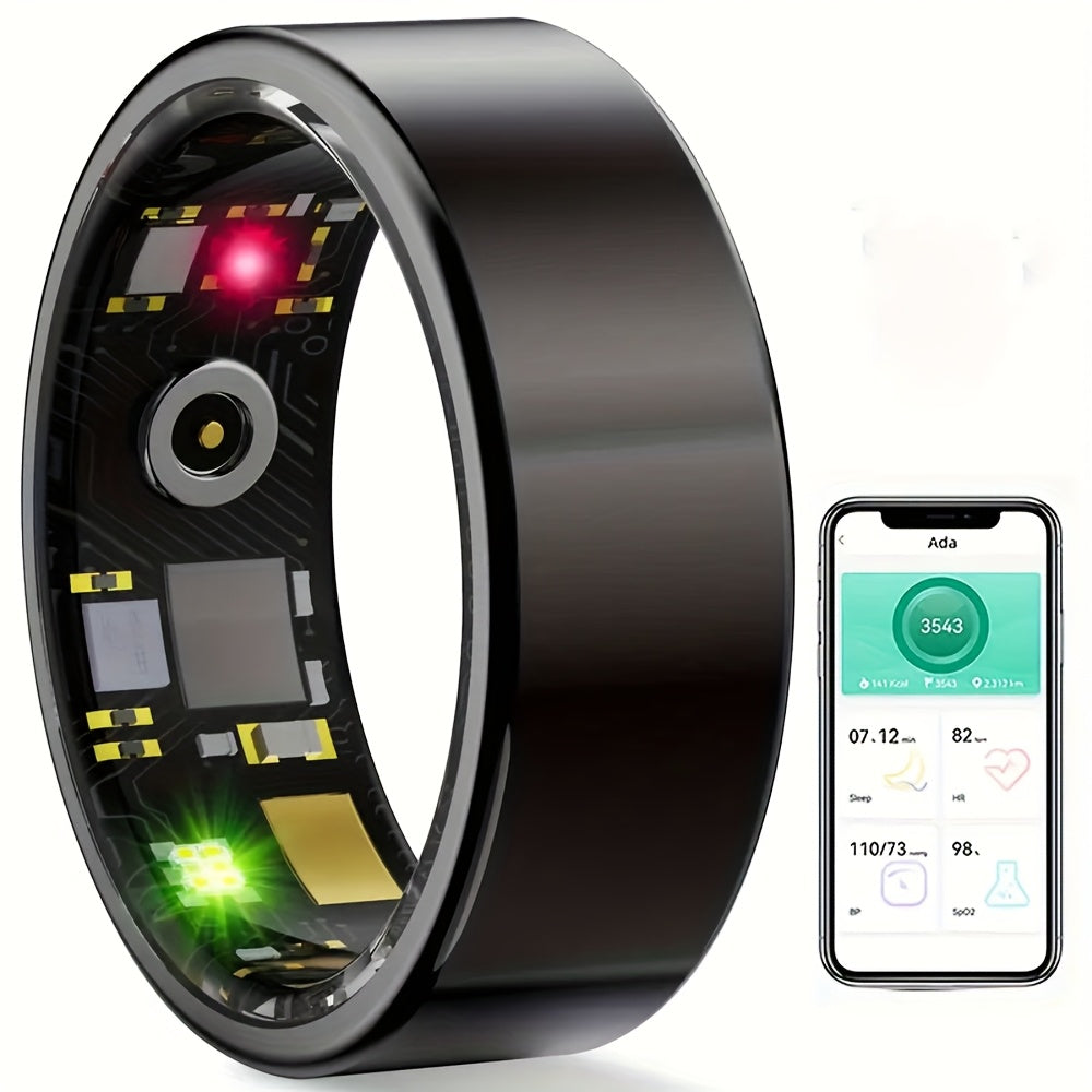 Smart Ring for Women & Men, IP68 Waterproof Fitness Tracker Ring with Sleep Monitoring, Pedometer & Calories Counter - Smart Health Ring with Exercise Tracking & Remote Camera Control for iPhone Android