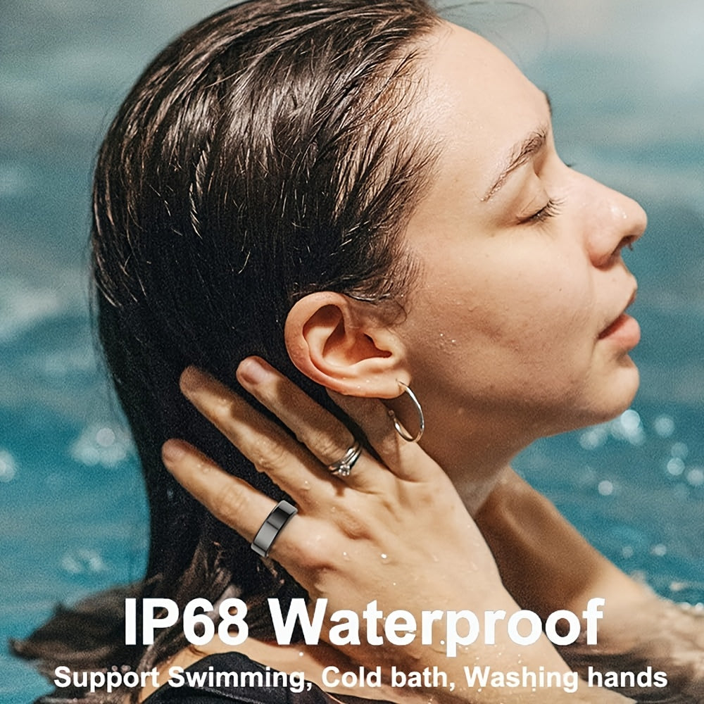 Smart Ring for Women & Men, IP68 Waterproof Fitness Tracker Ring with Sleep Monitoring, Pedometer & Calories Counter - Smart Health Ring with Exercise Tracking & Remote Camera Control for iPhone Android