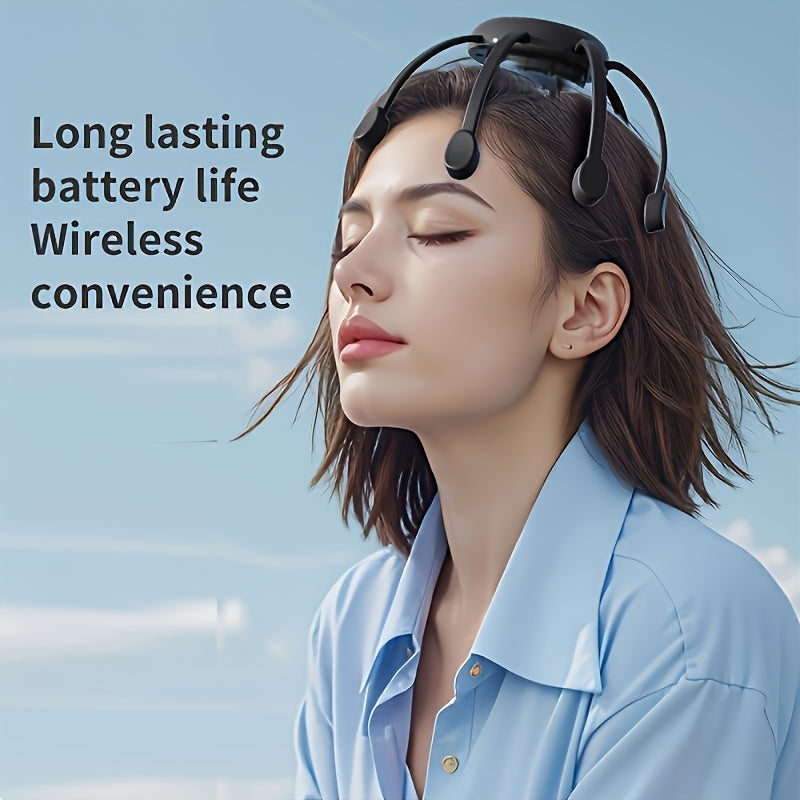 Portable Wireless Modern Design Head Massager, Hair Massager, Head Massager Scalp Massager - 3 Modes/USB Charging, 360° Deep Relaxation Scalp Massage Device for Home & Travel Use, 8-Finger, Christmas Present for Parents And Friends