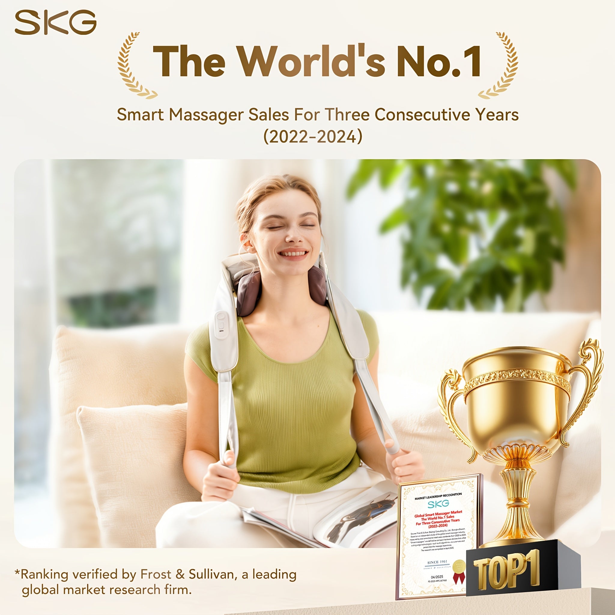 SKG 6D Bionic Hand Neck And Shoulder Massager with Heat, Wearable Trapezius Deep Tissue Kneading Machine, Hands-Free Device for Home Office, Thoughtful Wellness Gift for Women Mom Dad, Ideal Mother'S Day Present
